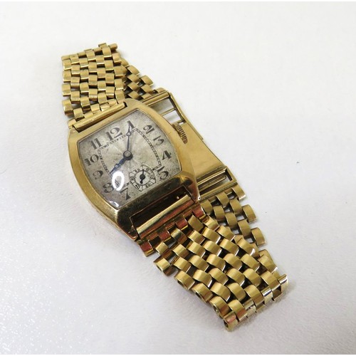 1 - Vintage Art Deco 9ct Gold Mechanical watch hallmarked case and strap.
In good working order.
Weight ... 