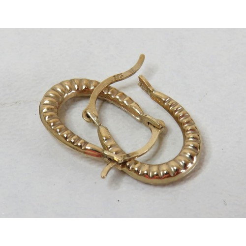 4 - Small 9ct gold hoop earrings and Gold plated 925 silver hoops.