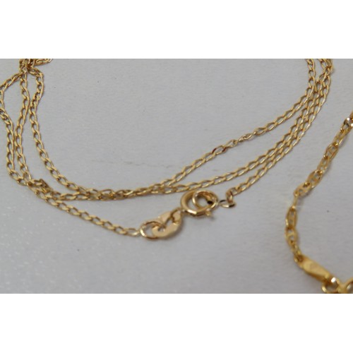 10 - Two 9ct gold neck chains.
Weight 1.6g