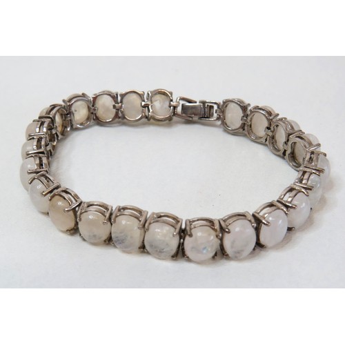 18 - 925 Silver Moonstone Gemstone Tennis bracelet.