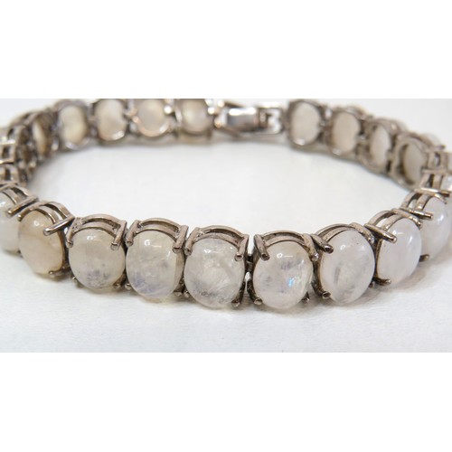 18 - 925 Silver Moonstone Gemstone Tennis bracelet.