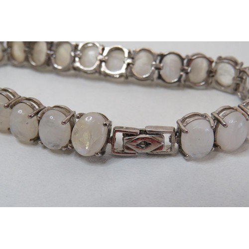 18 - 925 Silver Moonstone Gemstone Tennis bracelet.