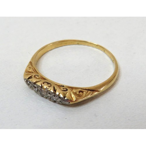 24 - 9ct Gold four diamonds ring size R
Weight 2.9g