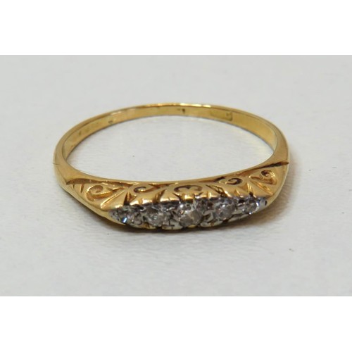 24 - 9ct Gold four diamonds ring size R
Weight 2.9g