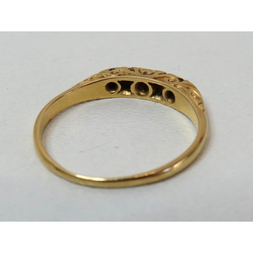 24 - 9ct Gold four diamonds ring size R
Weight 2.9g