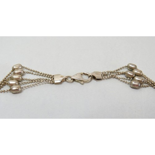 29 - 925 Sterling silver multi-strand necklace 17.5