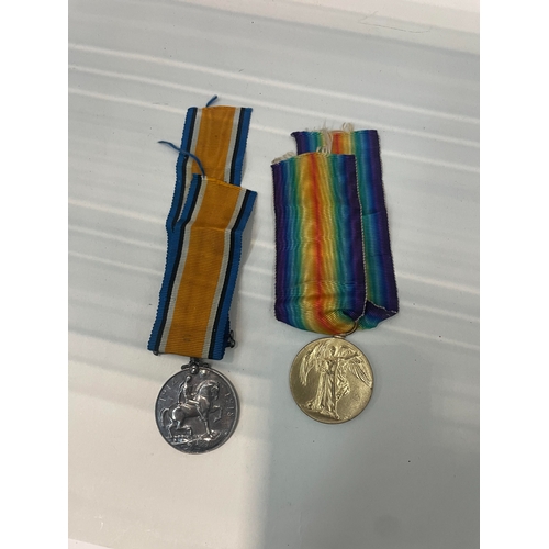 543 - WW1 Medal Pair & Original Ribbons inc. Named 52869 CPL T.Crosby DLI