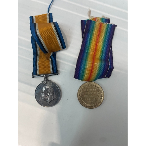 543 - WW1 Medal Pair & Original Ribbons inc. Named 52869 CPL T.Crosby DLI