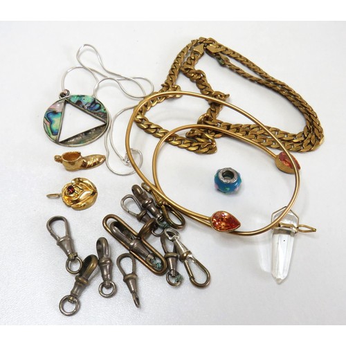 63 - Jewellery including Gold Tone and Albert chain clasps.