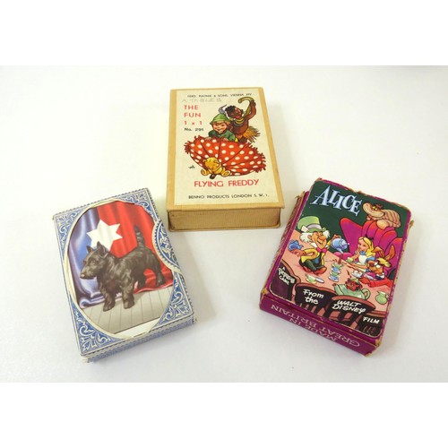 69 - Sealed  packet of Aberdeen & Commonwealth Line Playing cards, 1952 Alice in Wonderland card Game and... 