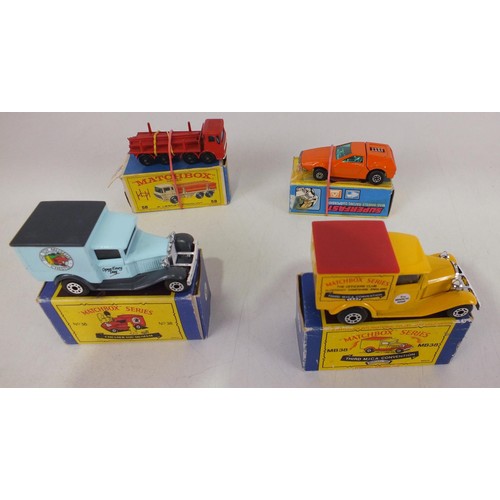 147 - Four boxed Matchbox cars and vans.