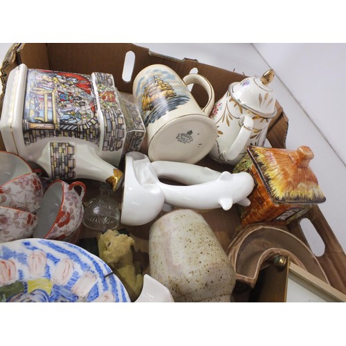 320 - Mixed lot of ceramic and other collectables to include Wash basin and jug.