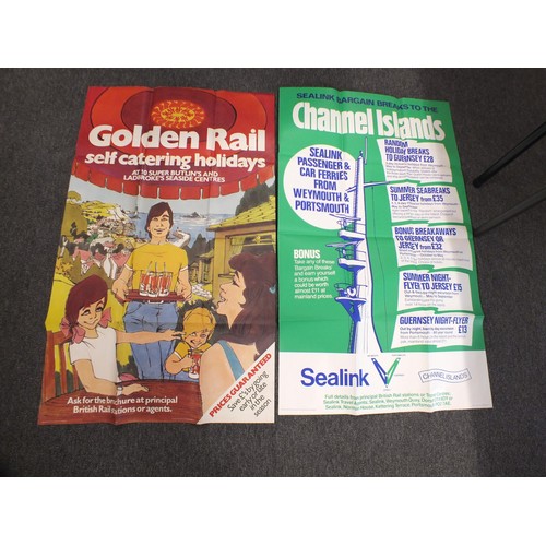 151 - Two railway posters Sealink from Weymouth and Portsmouth, Golden Rail Butlins holidays 40