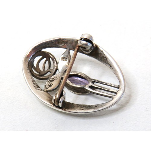 185 - MacIntosh silver brooch.