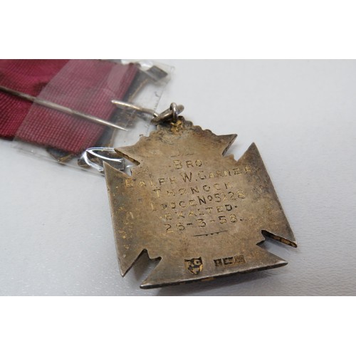 56 - Silver Masonic jewel medal and silver fob.