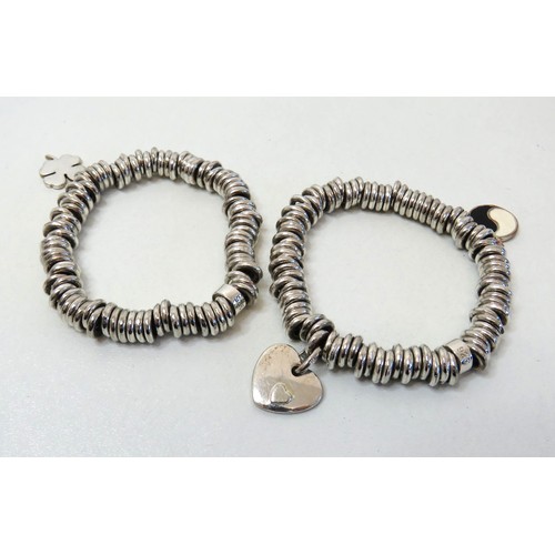 92 - Two 925 silver sweetie charm bracelets.