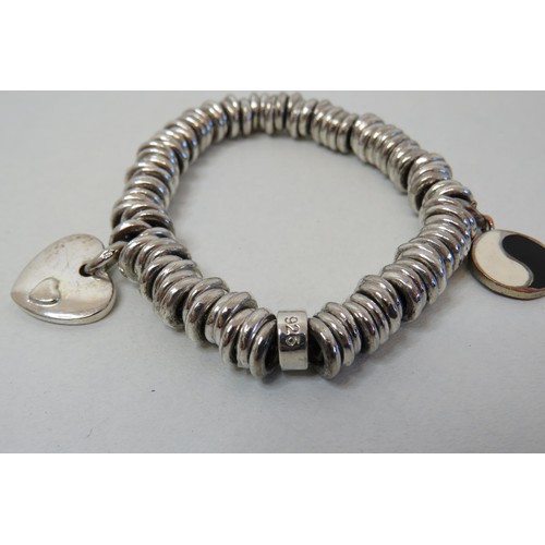 92 - Two 925 silver sweetie charm bracelets.