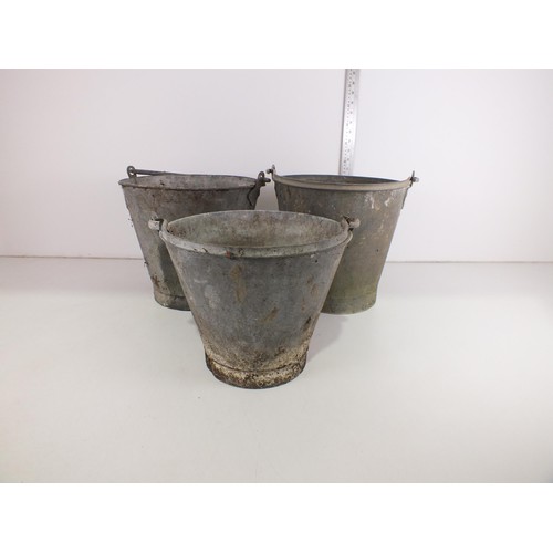 346 - Three galvanised buckets