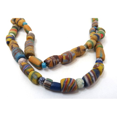 99 - Vintage African trade beads necklace (needs clasp repairing).