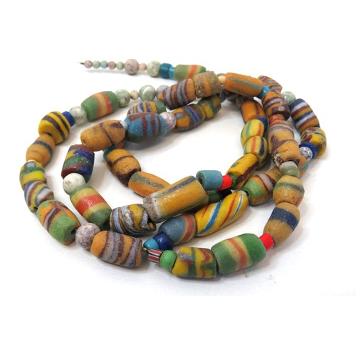 99 - Vintage African trade beads necklace (needs clasp repairing).