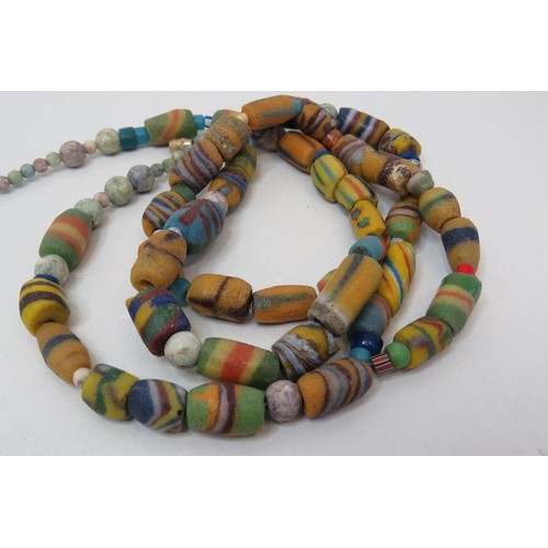 99 - Vintage African trade beads necklace (needs clasp repairing).