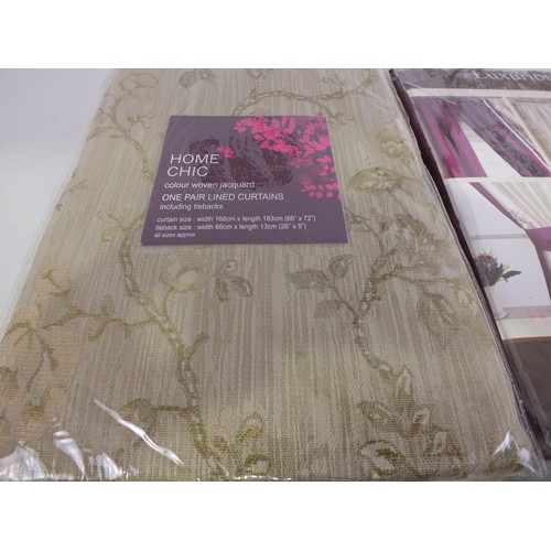 350 - Two pairs of Luxurious fine embellished curtains 