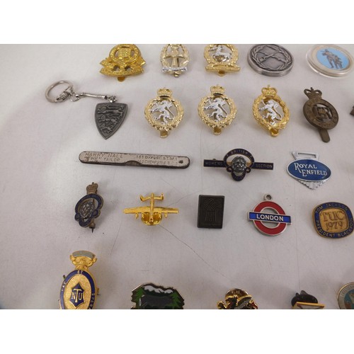 203 - Mixed lot of badges including cap badges