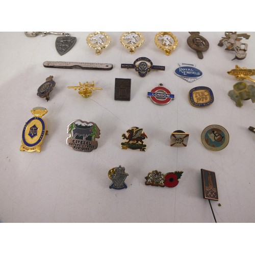 203 - Mixed lot of badges including cap badges