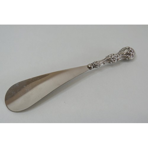 372 - Vintage Sterling Silver handled shoe horn