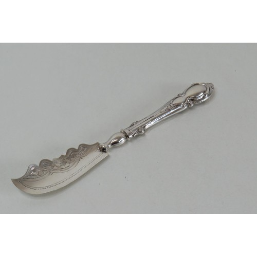 374 - Antique c1875 sterling silver dessert knife - 23g