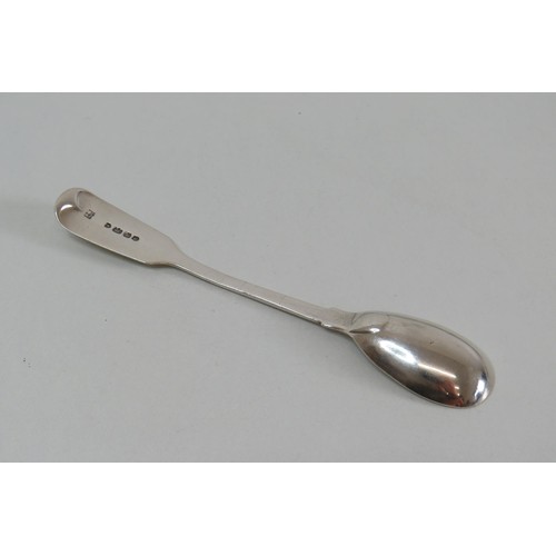 375 - Antique c1853 Sterling Silver flode pattern spoon with London hallmarks - 17.3g