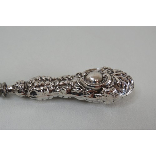 376 - Antique Victorian Sterling Silver handle bread fork - Birmingham hallmark 1902.