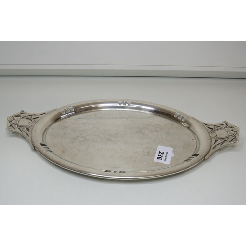 236 - Oval Art Nouveau stamped tray.