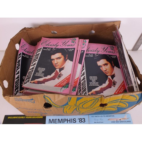 390 - Box of Elvisly Yours Magazines which include posters