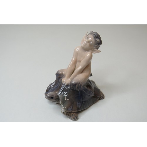 426 - Royal Copenhagen figurine of a Faun riding on a Tortoise/Turtle No 858.