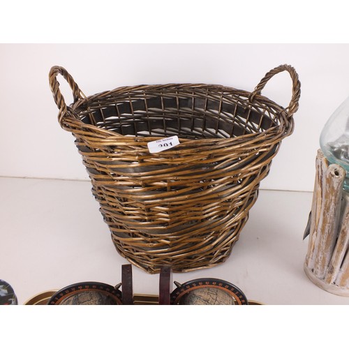 391 - Wicker Basket consisting of various homeware