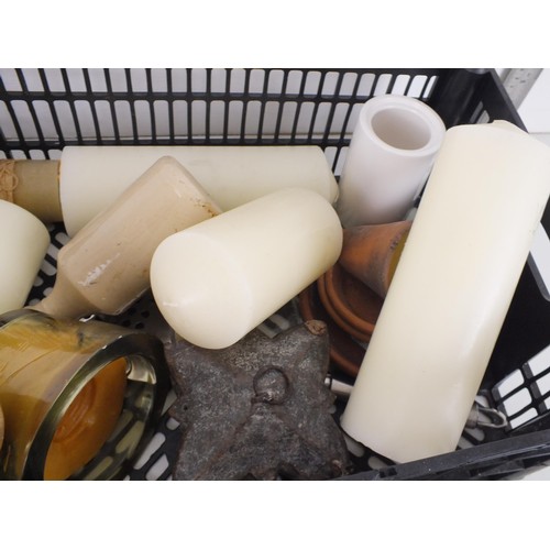 399 - Job lot of candles and mixed ceramic