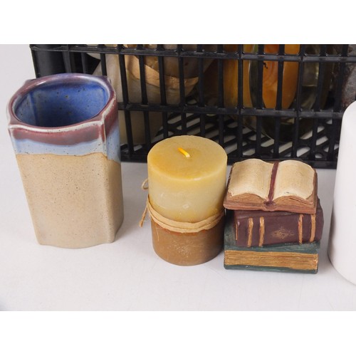 399 - Job lot of candles and mixed ceramic