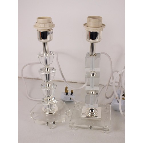 403 - Four cut glass table lamps in style of candlesticks