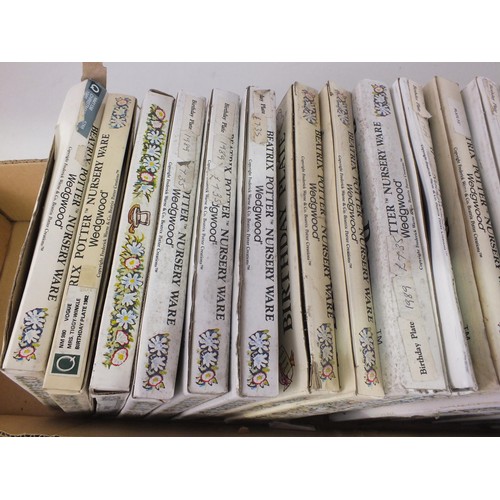 409 - 24x boxed Beatrix Potter nursery ware birthday plates by Wedgwood