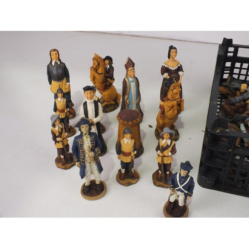 413 - Two complete chess sets, civil war and pirates.