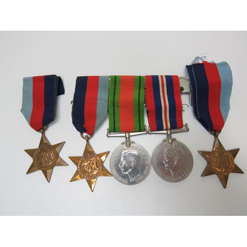 444 - Five WWII medals including mounted set