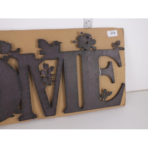 418 - Large metal home sign