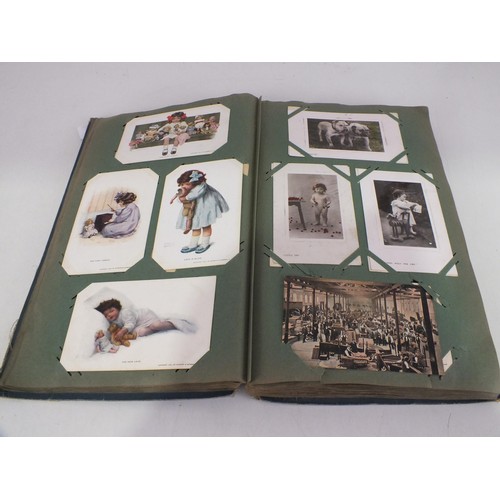 423 - Art Nouveau postcard album full of Vintage and Antique postcards.