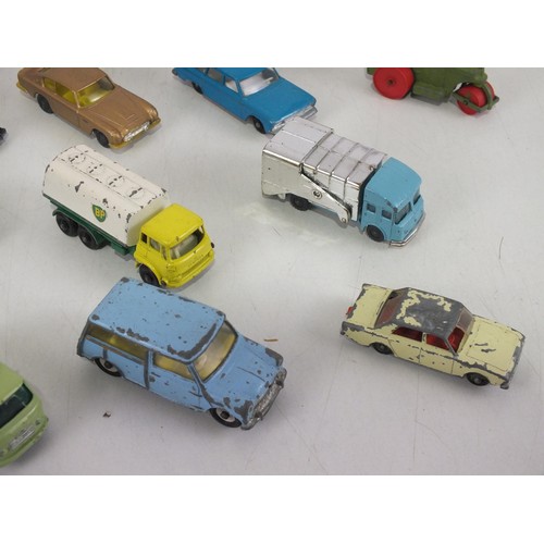 424 - Tin of playworn diecast includes Dinky and Matchbox.