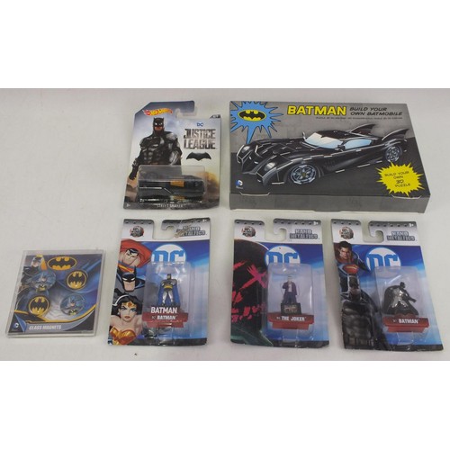 442 - Batman and Joker collectables to include Batmobile Model and three Diecast figures.