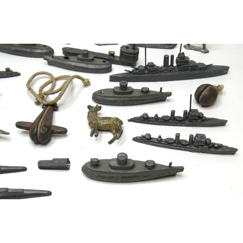 70 - Job lot of vintage lead toys, military,  figures, ships, planes etc.