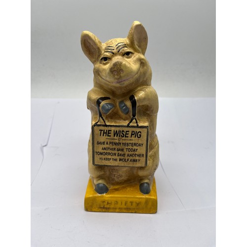 204 - Cast wise pig money box