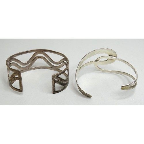 112 - Two silver bangles