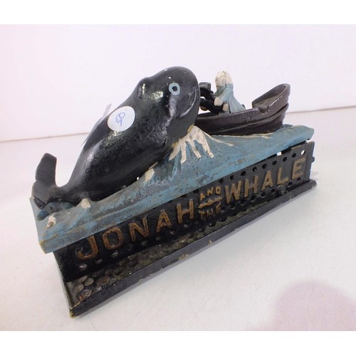 118 - Cast iron Jonah and the whale money box